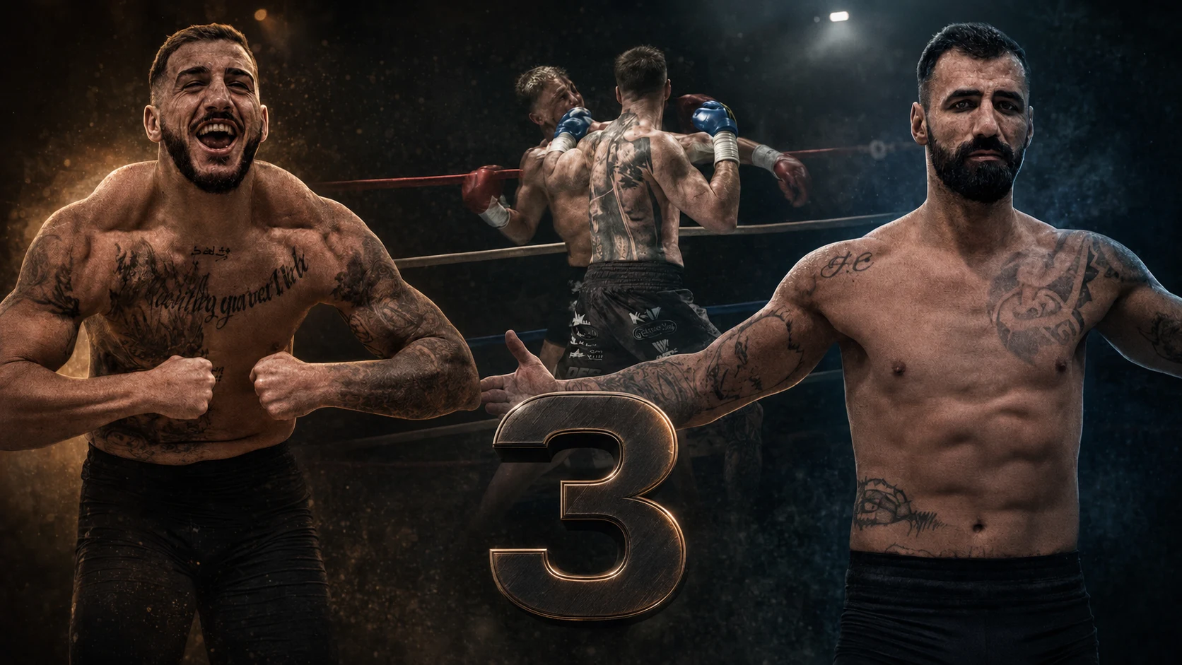 Due kickboxer si preparano alla resa dei conti sotto le luci di un grande ring italiano